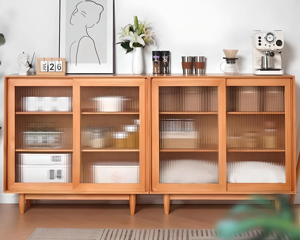 glass front buffet sideboard